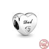 925 Sterling Silver Angel Mom Family Heart Series Shine Beads Fit Original Fashion Charms Bracelets Women DIY Jewelry