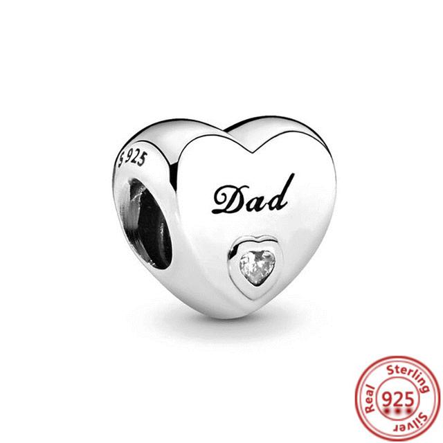 925 Sterling Silver Angel Mom Family Heart Series Shine Beads Fit Original Fashion Charms Bracelets Women DIY Jewelry