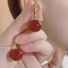 2024 Luxury Pearl Retro Design High-End Red Light Earrings
