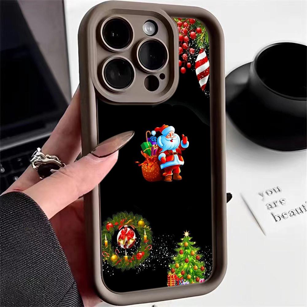 N108 Happy New Year Christmas Desig Soft Angel Eyes Phone Cases for Samsung S23 S24 Ultra S21FE A54 A34 A13 A14 A06 A24 Realme12 OPPO Shockproof Cover