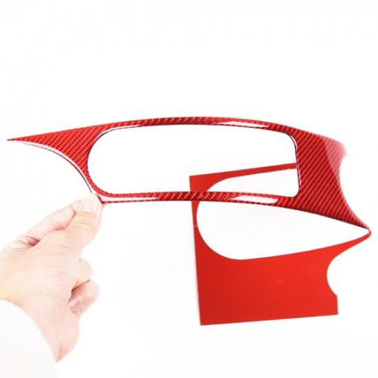 Red Carbon fiber Center Cup Holder Panel Sticker For Seat leon 2008-12