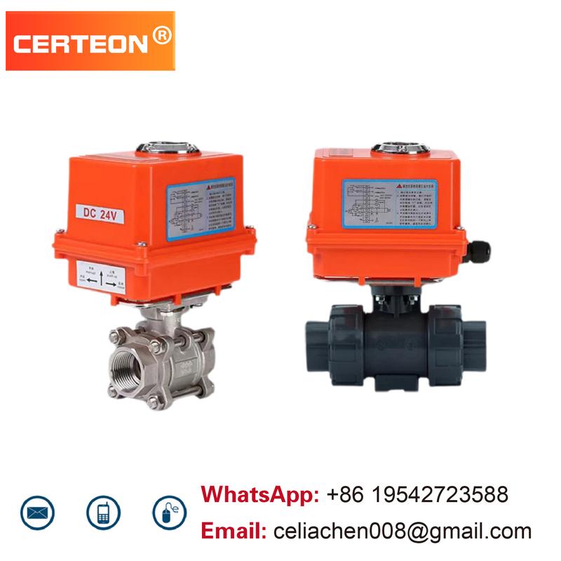 Q911S-10 Mini UPVC Electric Ball Valve Stainless Steel Thread Union Motorized PVC Actuator Valve Plastic Air Valve