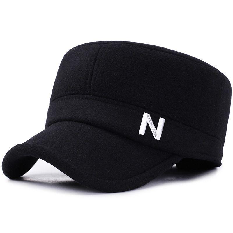 Men's Winter Wool Baseball Cap with Ear Protection for Middle-Aged/Elderly