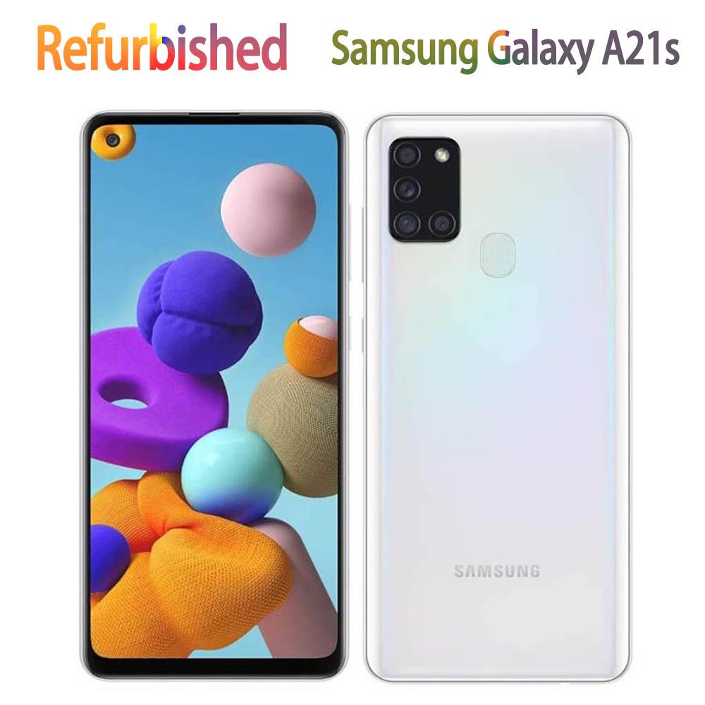 Восстановленный Оригинальный Samsung Galaxy A21s A217F 3 ГБ ОЗУ 32 ГБ ПЗУ Мобильный телефон с одной SIM/двумя SIM-картами