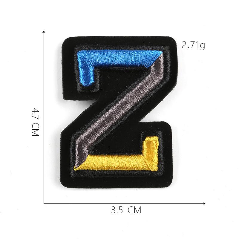 Duoku Embroidery 26 English Letters Three-Dimensional Embroidery Hat Emblem Badge Ironing Velcro Patch Clothing Accessories Cloth Sticker