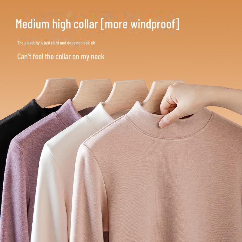 Silk-Enhanced Women's Wool Turtleneck: Warm, Velvet-Lined, Perfect for Autumn/Winter Layering.