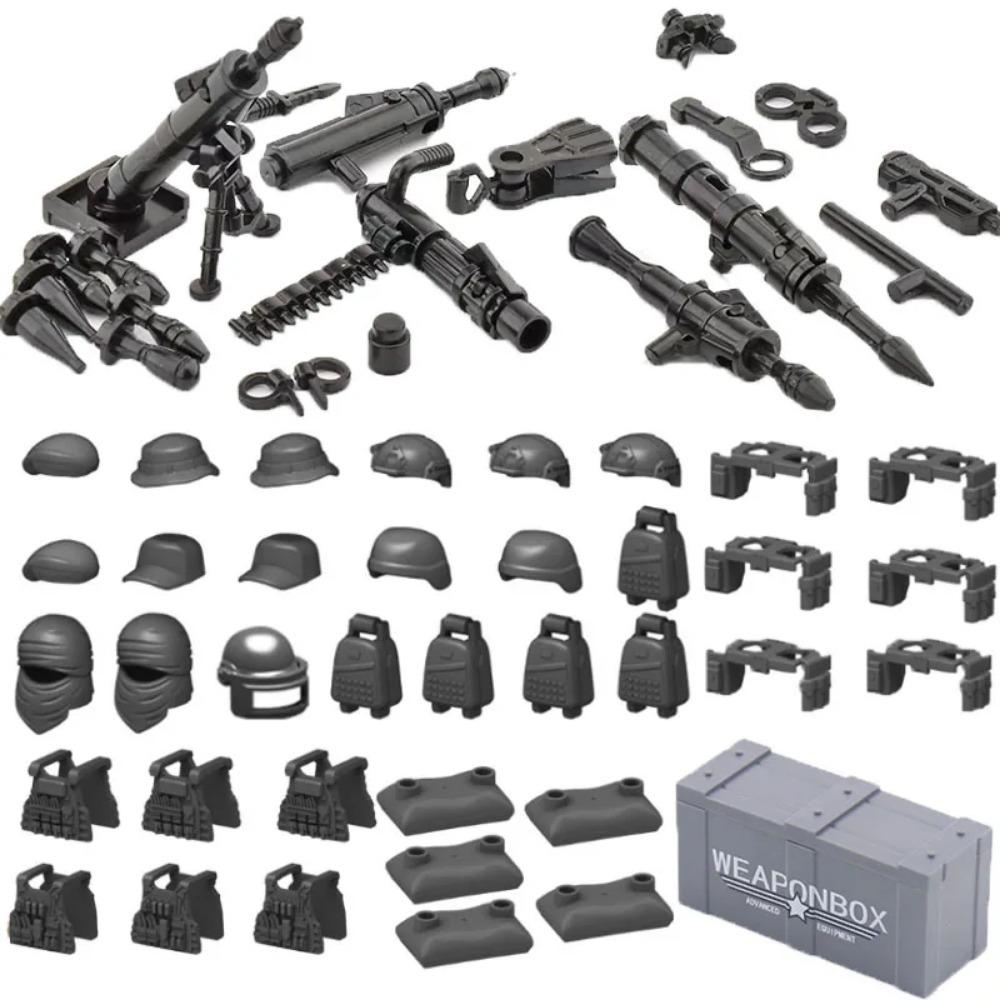 Конструктор Второй мировой войны Военное оружие Полицейский Солдат Фигурка Аксессуары Модель Кирпич Пистолет Пушка Пусковая установка Бункер Аванпост Игрушка X017