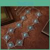 Knot Traditional Chinese Waist Chain With Metal Carving Turquoise Occasions For