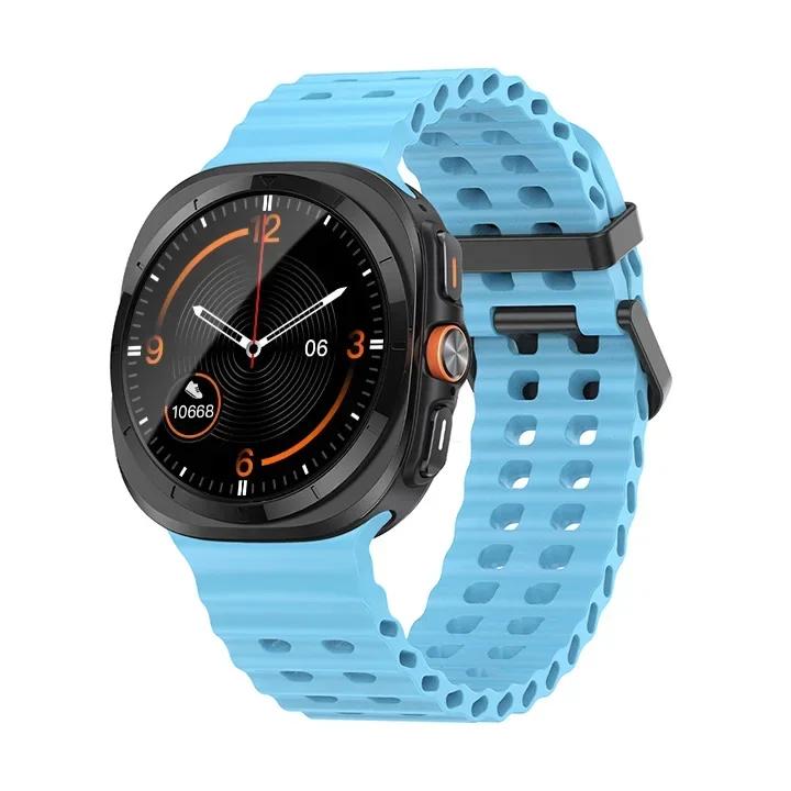 Galaxy Watch Ultra Marine Band Accessories Silicone Sport Bracelet correa For Samsung Galaxy Watch 7 Ultra 47mm Original Strap