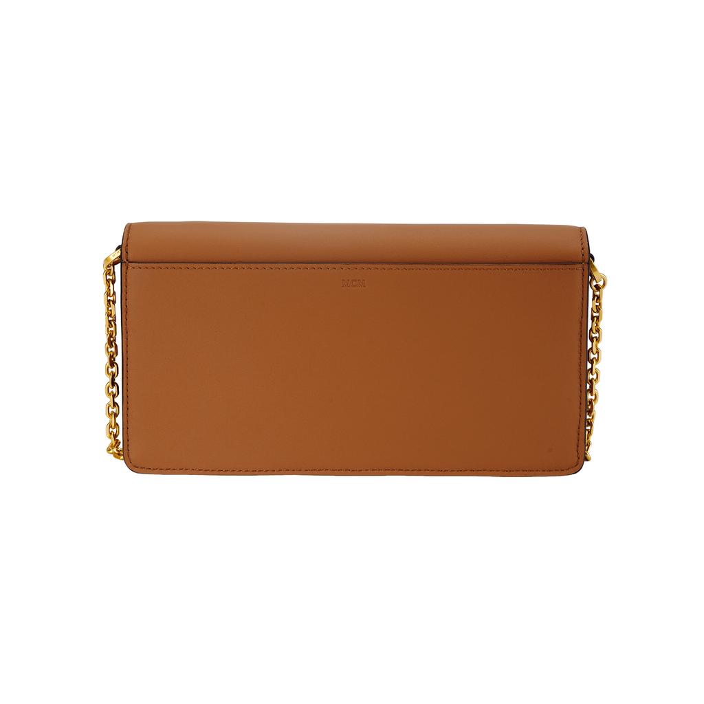 MCM Classic Logo Leather Chain Bag Small Square Handbag Crossbody Bag Shoulder Bag Large Size Women handbags Orange MYLEAAC01CK