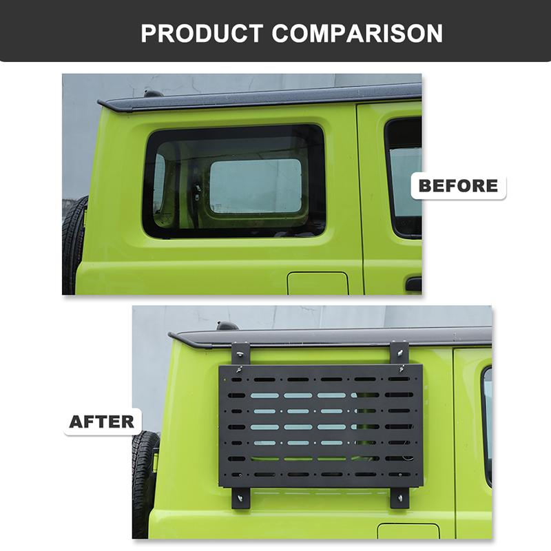 Car Rear Window Glass Armor Fences Vent Protective Foldable Table Frames For Suzuki Jimny 2019 UP( Aluminum Alloy )