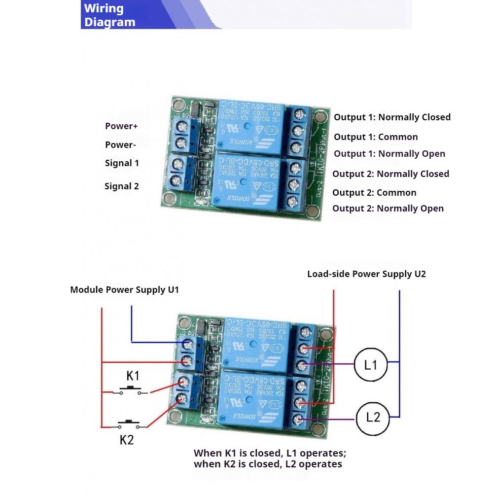 Модуль реле с 2 каналами DC5V/12V/24V, плата расширения реле с высоким уровнем срабатывания, плата реле 10A для управления промышленным оборудованием