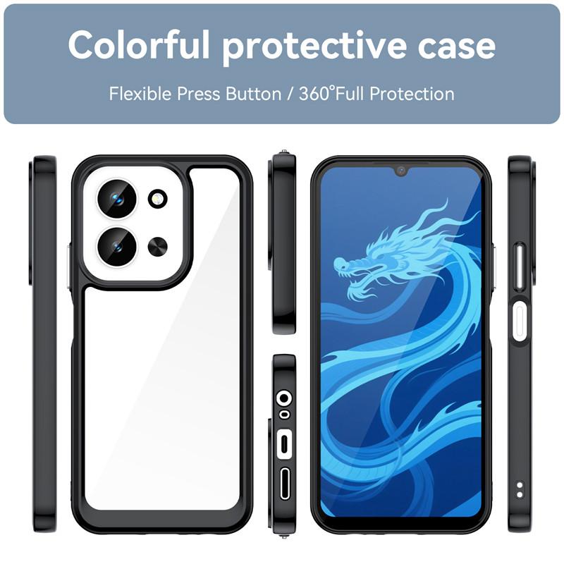 Для Xiaomi Redmi 15C 4G Чехол Xiaomi Redmi 15C Чехол Противоударный Прозрачный ПК + ТПУ Силиконовый Защитный Чехол для Телефона Xiaomi Redmi 15C