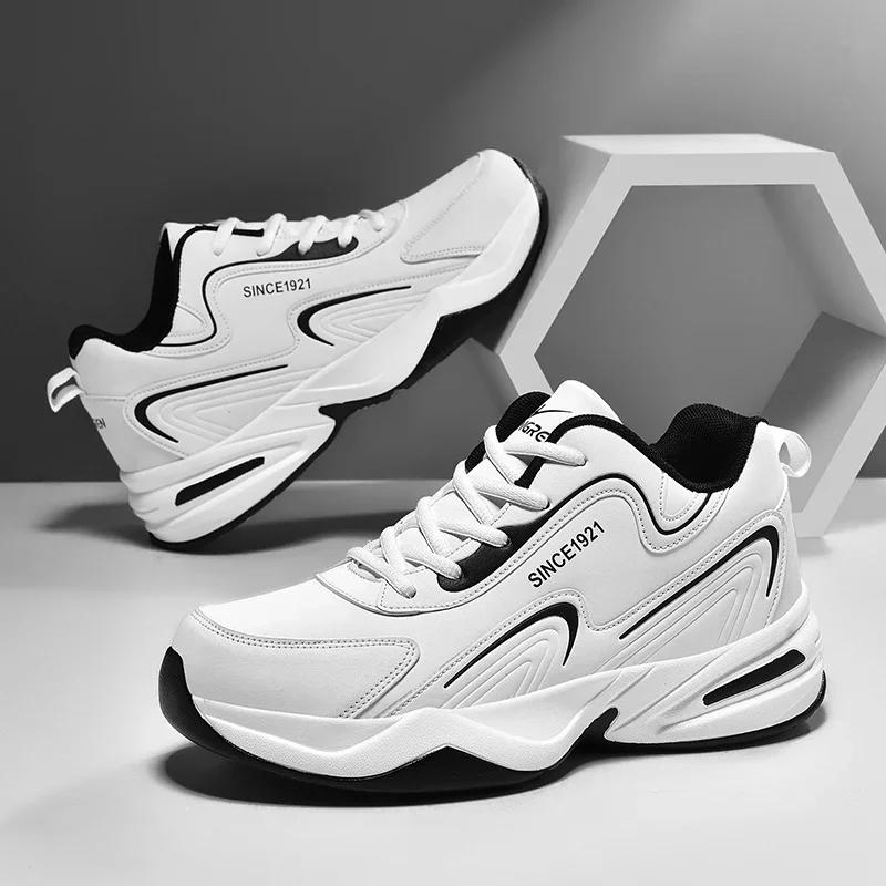Мужские спортивные кроссовки для бега на открытом воздухе, мягкие повседневные кроссовки, модные дизайнерские кожаные кроссовки, водонепроницаемые, мужские теннисные