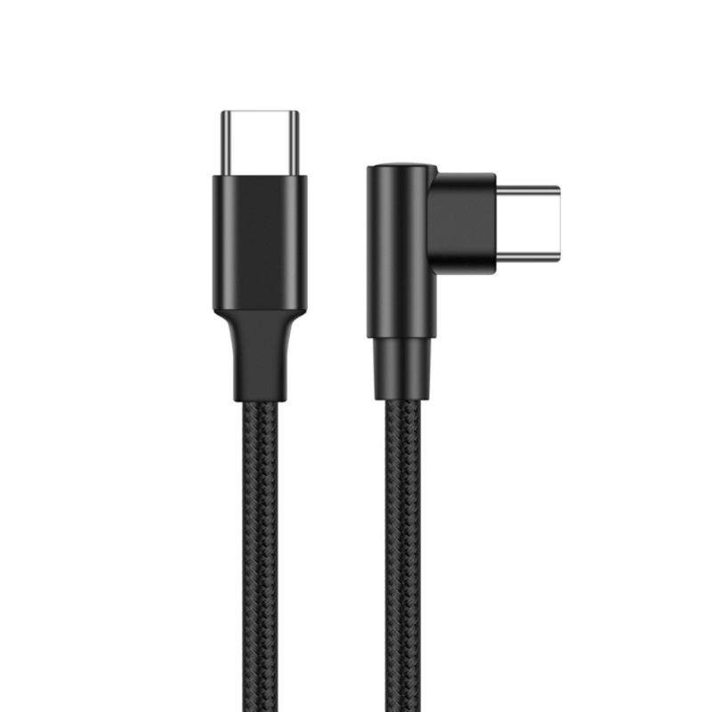 Быстрозарядный кабель USB C - USB C 60 Вт, 480 Мбит/с для передачи данных, нейлоновая оплетка, Г-образный Type C, для телефона, ноутбука, планшета