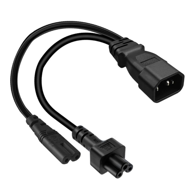 IEC320 C14 to IEC320 C5+IEC320 C7 AC-Power Adapter Cable, 3 Terminals Male to Female Power Connector Cord Wire