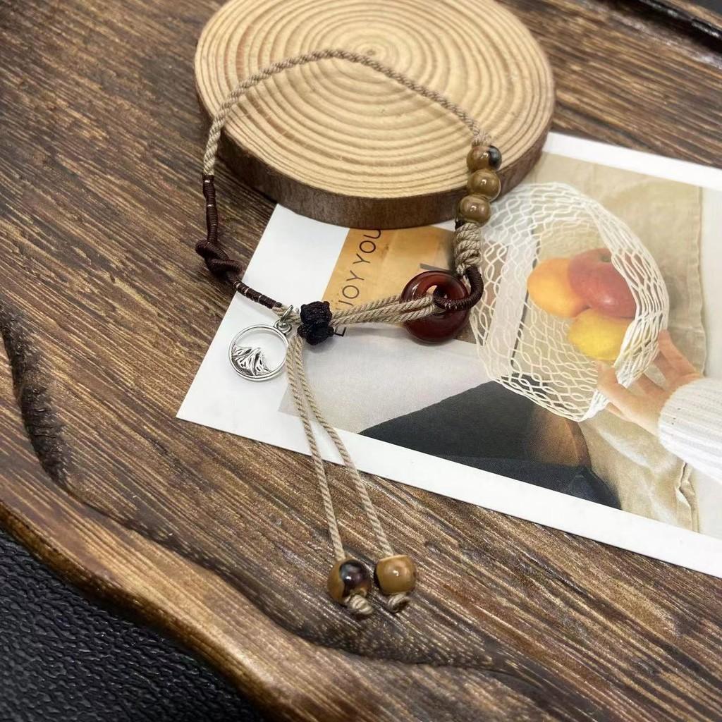 Отличительный Современный Китайский Янтарный Браслет Узел Мира Ручной работы Женский Для