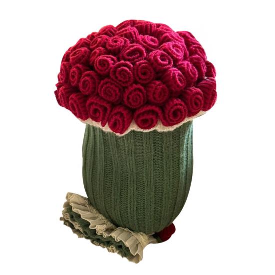 Подушка-букет роз 2-в-1 Декоративная вязаная подушка-плед Машинная стирка Подушка-букет для дивана, софы, кровати День святого Валентина, годовщина