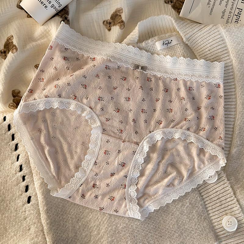 Большие размеры для девочек Новое милое кружевное хлопковое нижнее белье с бантом на талии