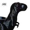Functional Indoor Gardening Pot 3D Printed T-Rex Planter Pot, Dinosaur Succulents Flower Creative Matte Black Decorative Statuette Storage Holder for
