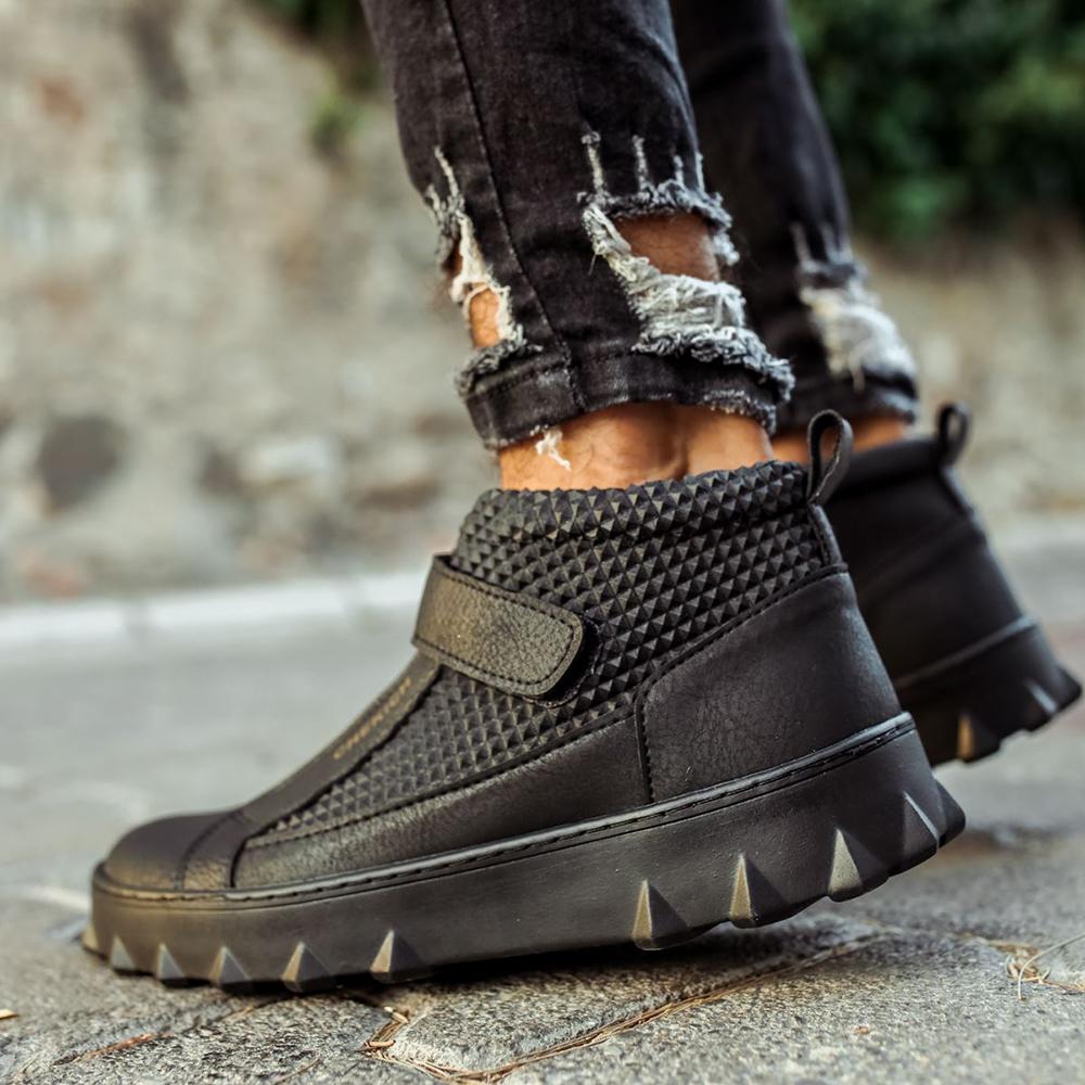 Chekich Мужская обувь, ботинки коричневого цвета, не кожаные застежки-липучки, удобная обувь для щиколотки зимнего сезона, эластичная лента, черная подошва, CH103