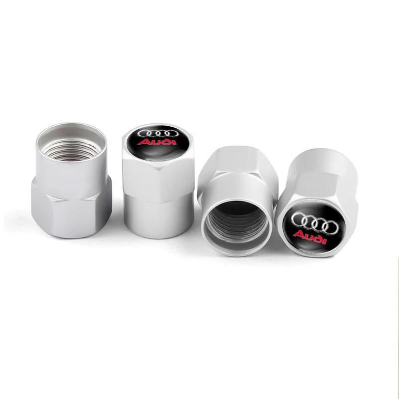 2026 4Pcs Car Styling Aluminium Alloy Wheel Tire Valve Cover Caps For AQ3 A3 A4 A5 A6 A7 A8 S4 S5 S6 S7 RS3 RS4 RS5 Auto Accessories