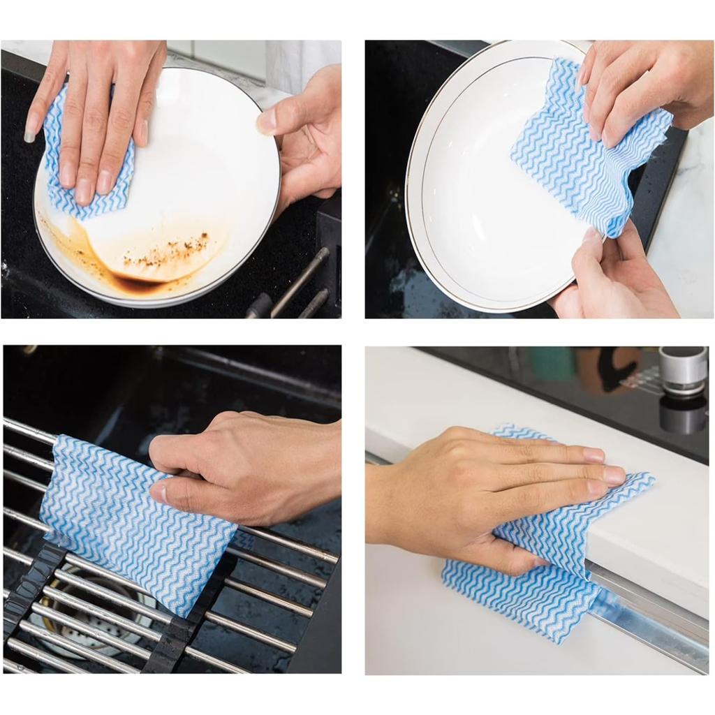 40Pcs Disposable Cleaning Cloth Washing Cloth for Kitchen, Multi use Dish Towels, Disposable Dish Cloths, Cleaning Rags, 11.81x23.62inch