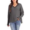 Women's Long-sleeved V-neck Loose Casual Sweater