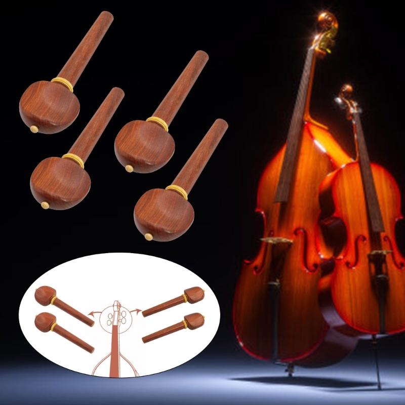 4Pcs/set Mahogany Cello Pegs Cello Part Tuning Pegs Cello Pegs Tuners Cello Pegs Drop Cello Shafts Handle for Cello