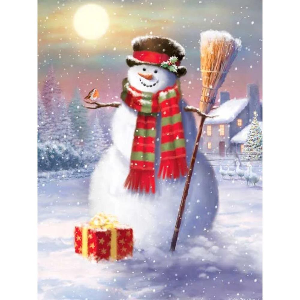 Алмазная живопись Art Full Drill Снеговик Алмазная картина Ручная работа Снежный день Diy Алмазная мозаика Картина Украшение дома Рождественский подарок