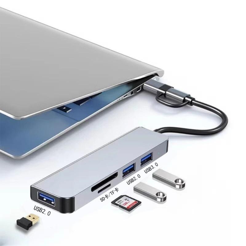 Многопортовый USB C Хаб-расширитель с Card Slot и Скоростью 5 Гбит/с Передача Данных USB Док-станция для Компьютеров