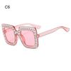 Bling Crystal Sunglasses for Kids Fashion Rhinestone Square Sun Glasses Children Trendy Retro Sparkling Shades UV400 Eyewear