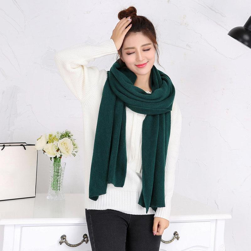1PC Solid Women Men Scarf Knitted Unisex Thick Warm Winter Long EMA