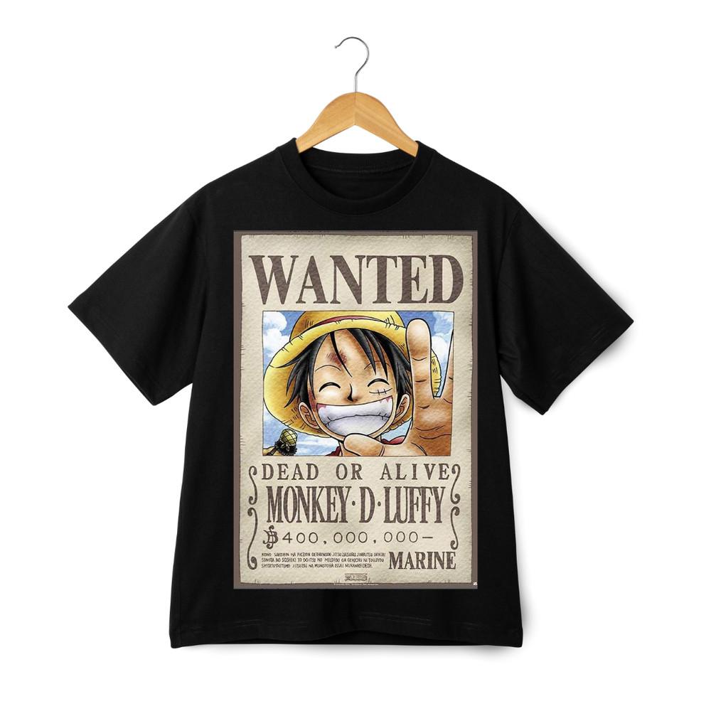 Футболка One Piece Луффи Плакат о розыске Аниме Манга Унисекс Футболка Подарок для поклонников аниме