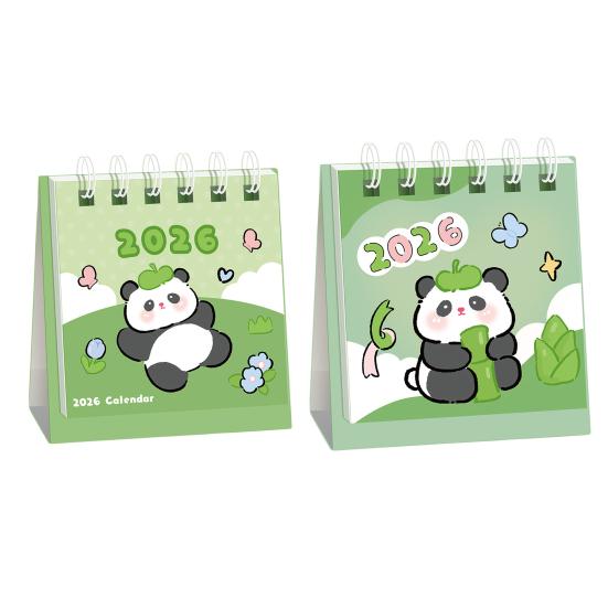 Мини настольный календарь на 2026 год Каваи Дельфин Медведь Кот Изображения Офисный декор со спиральным переплетом