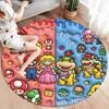 Super Mario Poster Round Area Rug Carpet Rug For Living Room Bedroom Sofa Playroom Decor Nonslip Floor Mat