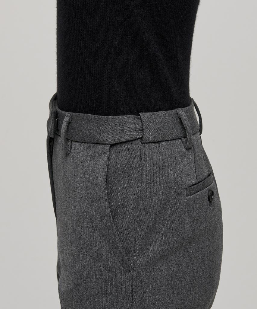 MUSINSA STANDARD WOMAN Женские плотные прямые брюки с подкладкой из флиса и скрытой эластичной талией [Средне-серый]