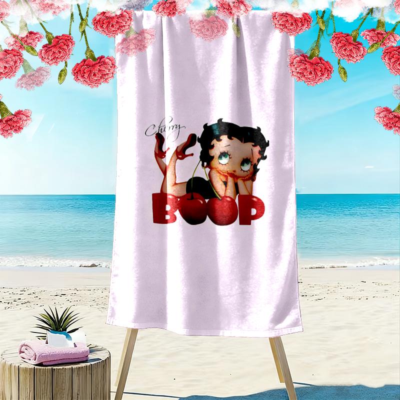 Betty Boop Beach Towel, Multi-purpose Beach Towel Perfect for Camping and Beach Vacations