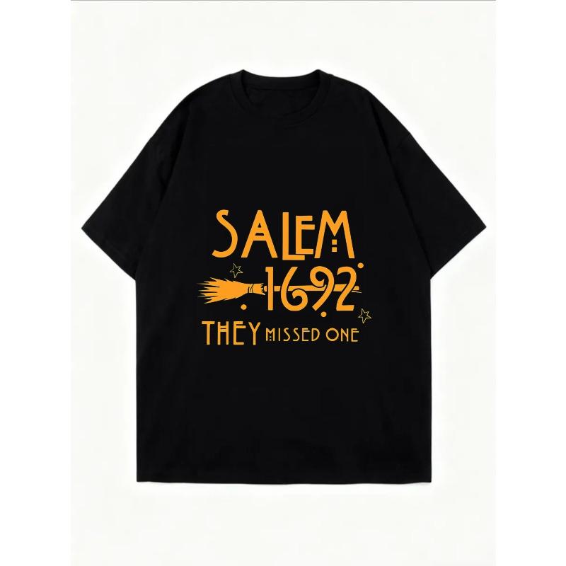 Белая футболка оверсайз Salem 1692 Они пропустили одну ведьму принт метлы повседневный летний топ для женщин и девушек