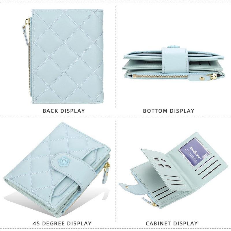 Baellerry Women Fashion Short Wallets PU Leather Coin Purse Zipper Purses Card Holder Wallet