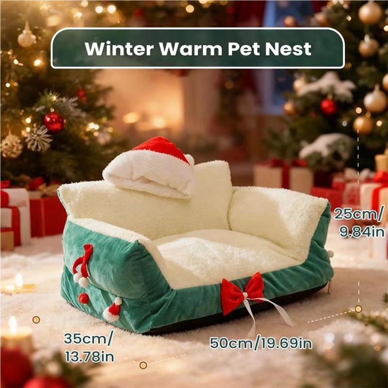 AS60-Cozypet Гнездо для животного для дома, моющееся, маленькая кошачья кровать, нескользящее, зимние товары для питомцев, гостиная, спальня, балкон