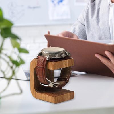 Деревянная подставка для часов с верхним слоем из искусственной кожи, декоративный орнамент в скандинавском стиле, гладкие края, органайзер для часов