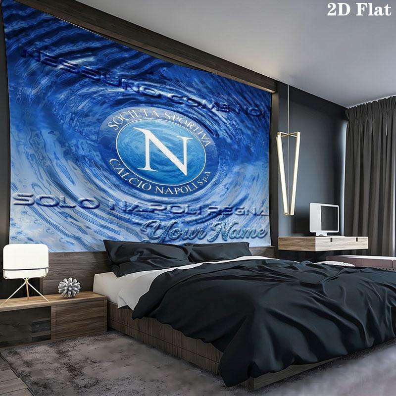 SSC Napoli Custom Name Wall Tapestry Aesthetic Wall Hanging Printed Fabric Blanket Decorative Tapestries for Bedroom Living Room Home Decor