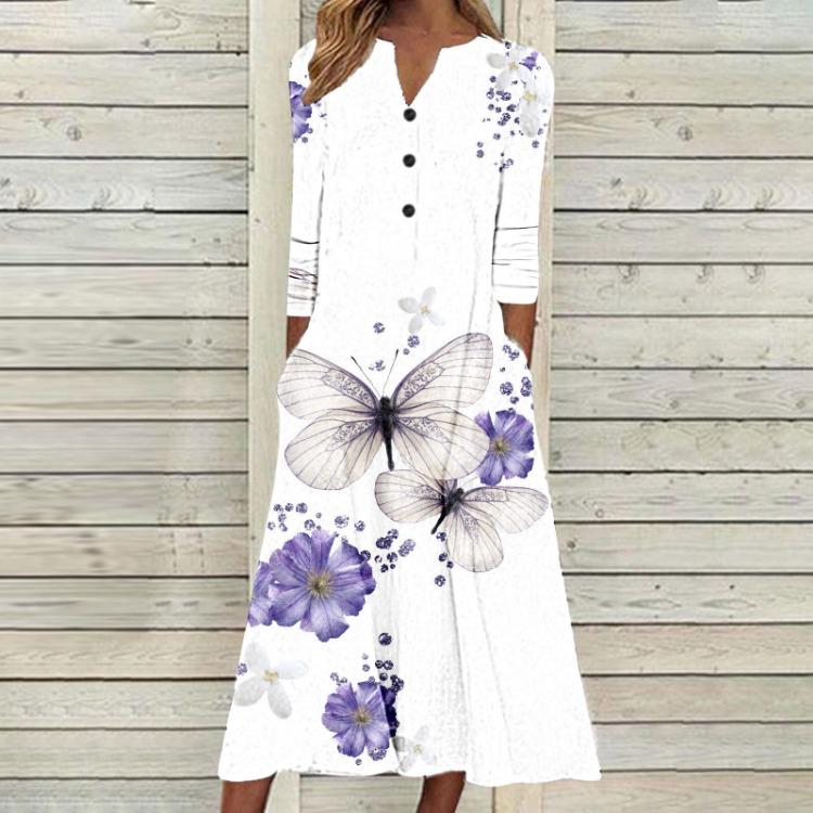 Женское осеннее платье макси с принтом, длинный рукав, открытая грудь, юбка