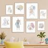 Minimalist Colorful Anatomy Line Medical Poster And Print Mind Tooth Organ Wall Art Canvas Painting Aesthetics Room Clinic Decor