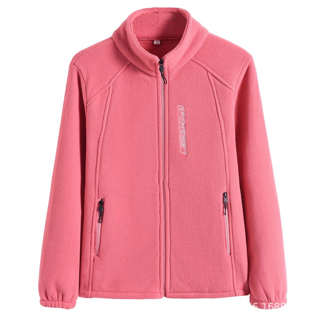 Spring and Autumn Women's Stand Collar Cardigan Outdoor Sports Warm Sweatshirt