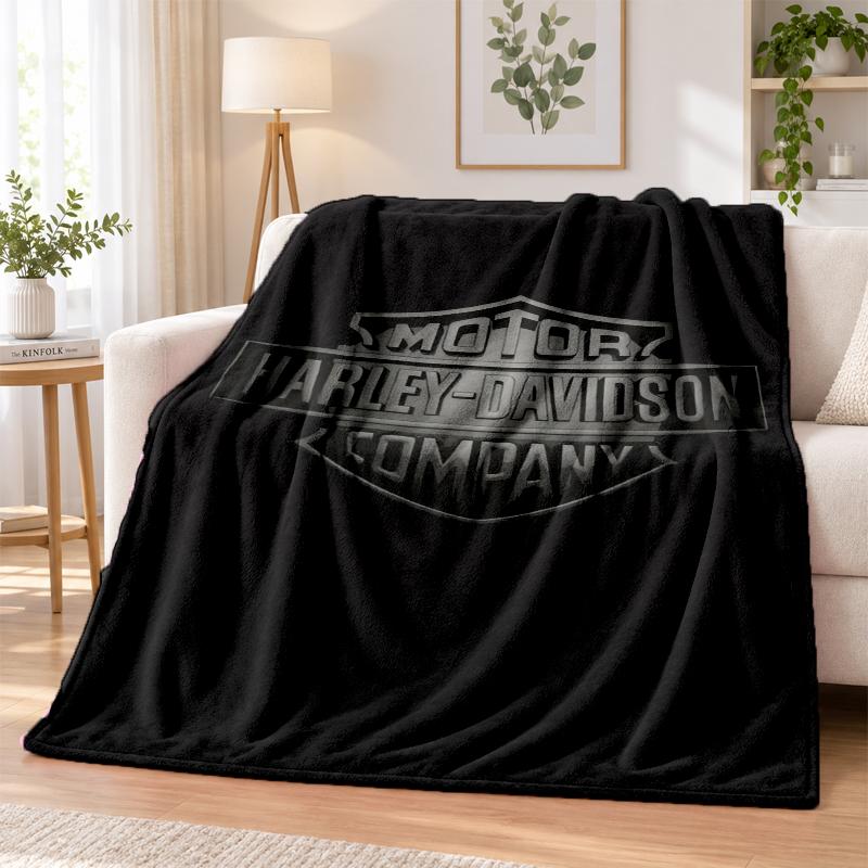 Фланелевое пледное одеяло Harley-Davidson Мягкое Теплое Уютное Для Дивана Кровати В Помещении Дома Спальни