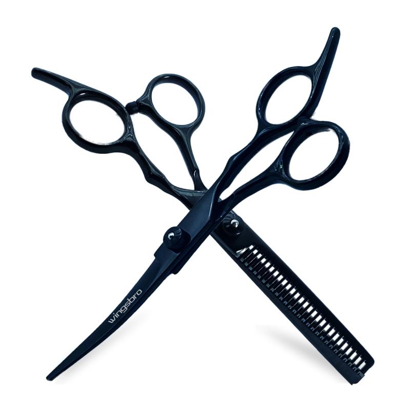 6.5" черный профессиональный набор ножниц для груминга собак прямые ножницы изогнутые филировочные ножницы