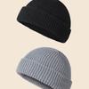 Однотонная простая вязаная шапка-бини для мужчин, подходит для повседневной носки, в стиле кэжуал