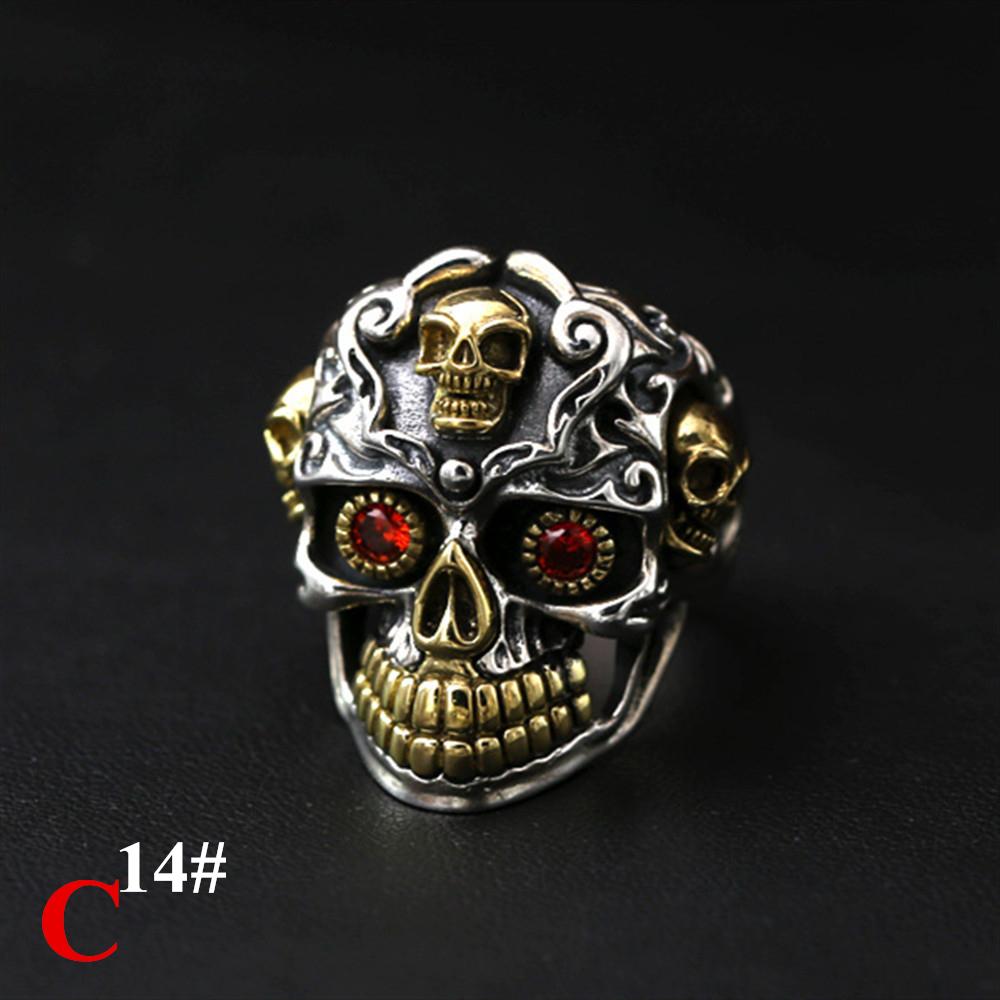 Прохладные украшения на палец Индийский рок Байкер Хип-хоп Готические винтажные кольца Череп Панк